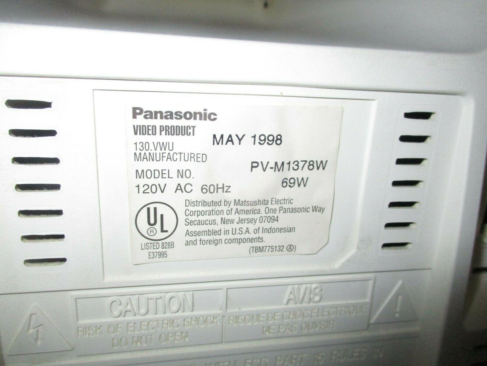 vintage panasonic tv vcr combo gaming 14'' screen