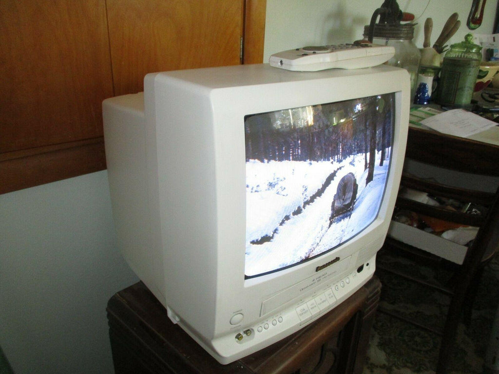 vintage panasonic tv vcr combo gaming 14'' screen