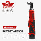 LYUWO 1 Set 12V Cordless Electric Wrench, 45NM 3/8'' Ratchet, Illuminated Remove Screws & Nuts Automotive Repair Tool, Right Angle Wrench, Power Tools