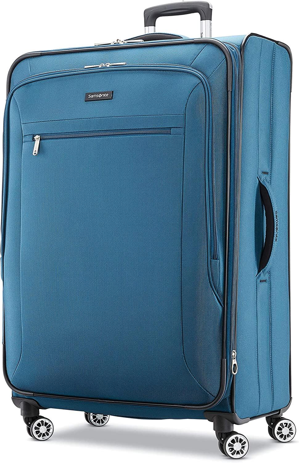Ascella X Softside Expandable Luggage with Spinner Wheels, Teal, Checked-Large 29-Inch