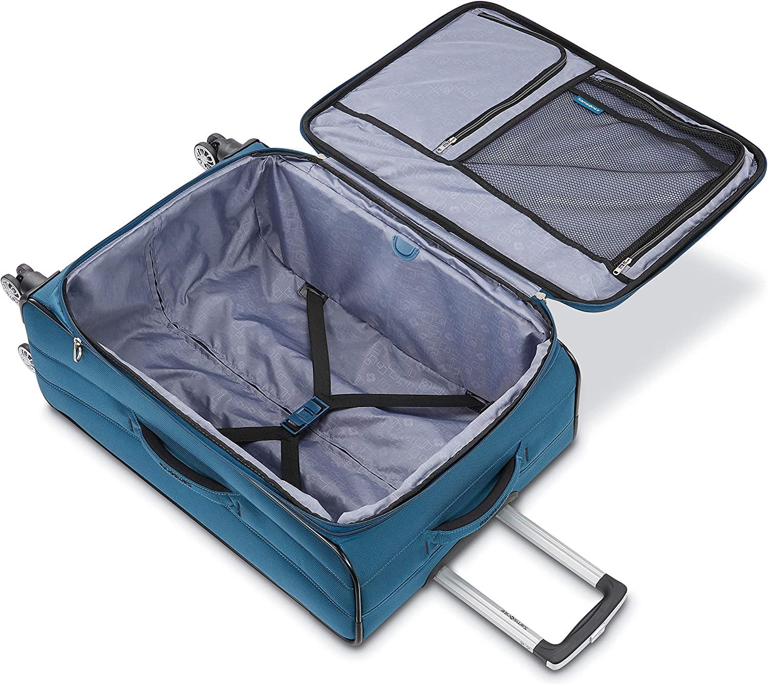 Ascella X Softside Expandable Luggage with Spinner Wheels, Teal, Checked-Large 29-Inch