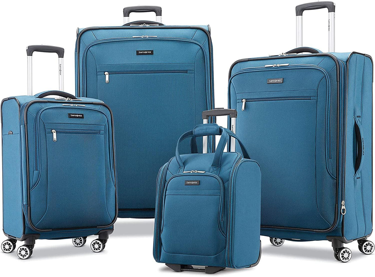 Ascella X Softside Expandable Luggage with Spinner Wheels, Teal, Checked-Large 29-Inch
