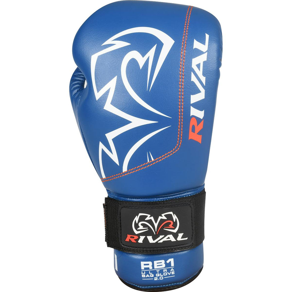 Rival Boxing RB1 2.0 Ultra Hook and Loop Bag Gloves - Medium - Blue