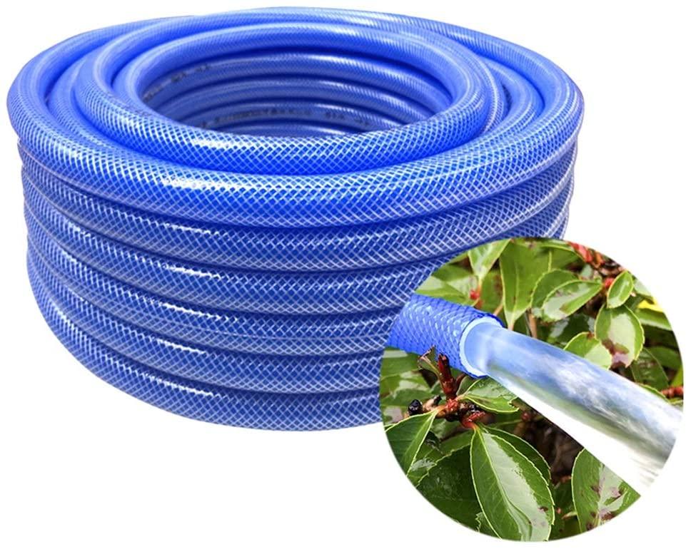 Blue PVC Reinforced Hose Indoor Outdoor, High Pressure Braided Plastic Tubing, Garden Flexible Water Hose for Lawn Car Pet Garden Watering (Size : 50m/164ft)