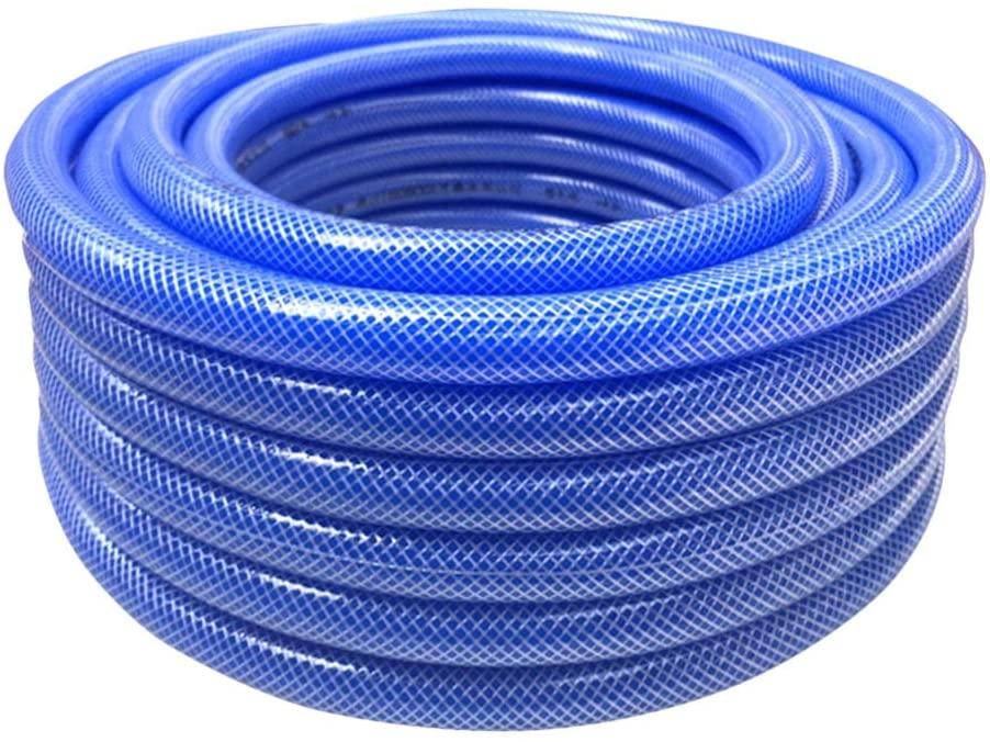 Blue PVC Reinforced Hose Indoor Outdoor, High Pressure Braided Plastic Tubing, Garden Flexible Water Hose for Lawn Car Pet Garden Watering (Size : 50m/164ft)