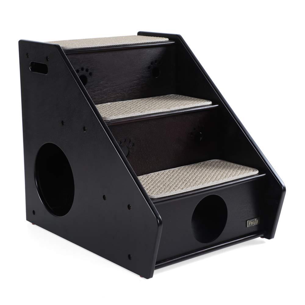 Petsfit Wooden Pet/Cat/Dog Stairs/Steps for Elderly Cat/Dogs with Short Legs and Long Body