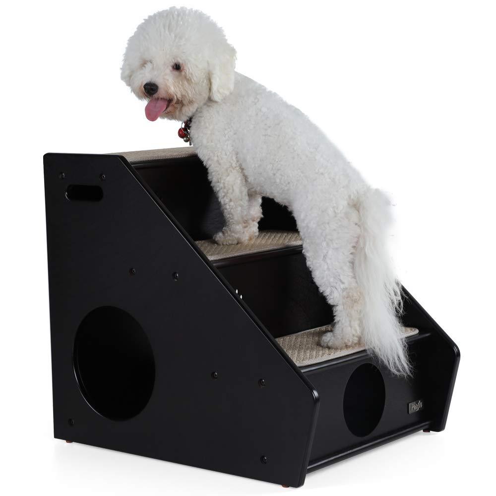 Petsfit Wooden Pet/Cat/Dog Stairs/Steps for Elderly Cat/Dogs with Short Legs and Long Body