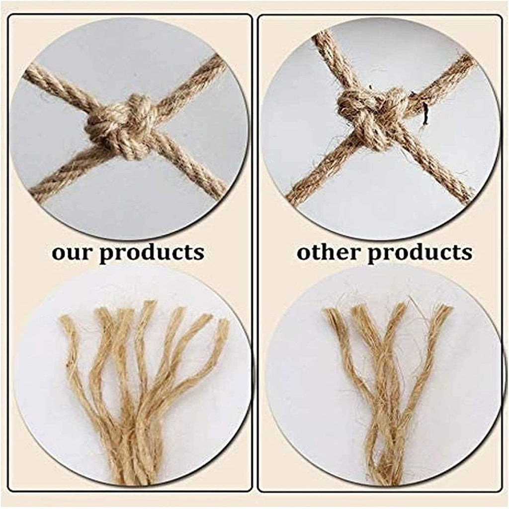 Jute Hemp Netting Treehouse Balcony Banister Protection Net Playground Climbing Cargo Net Ladder Adults Fitness Net Background Wall Decorative Customizable