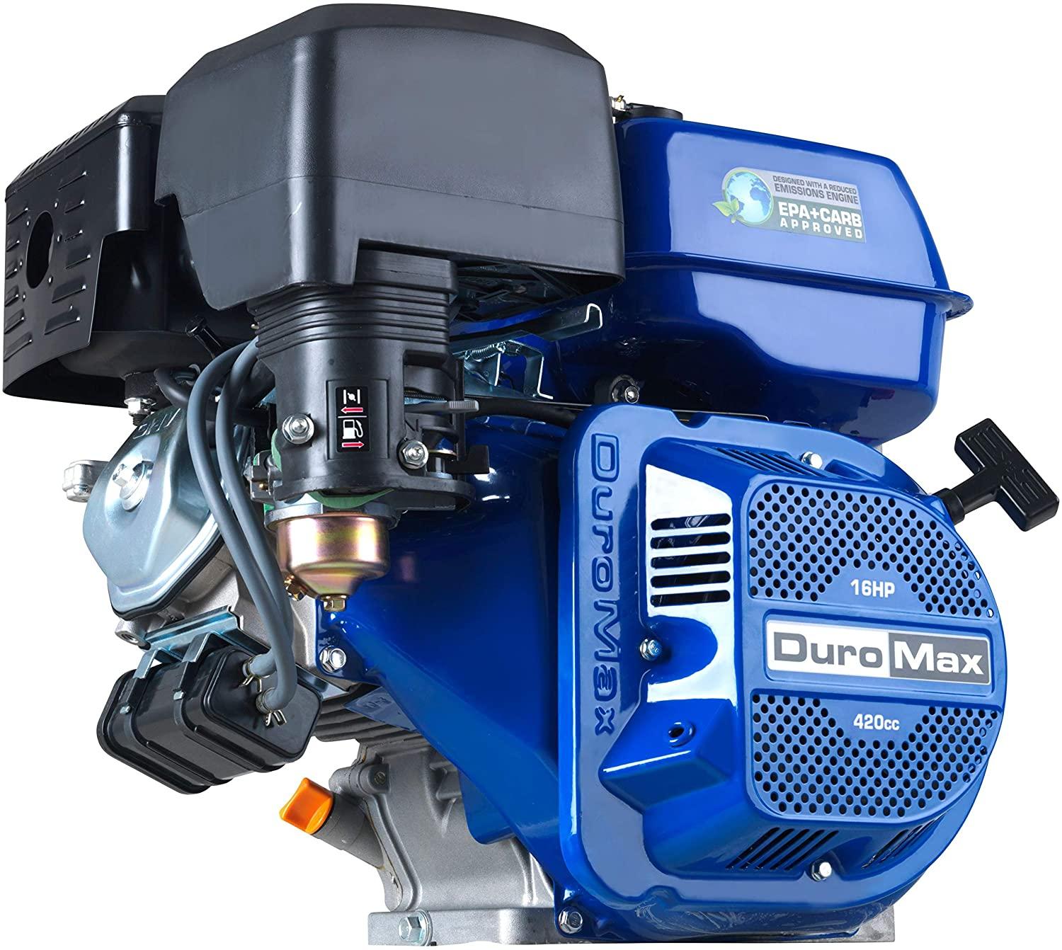 duromax xp16hp 420cc recoil start gas powered 50 state approved, multi-use engine, xp16hp, blue