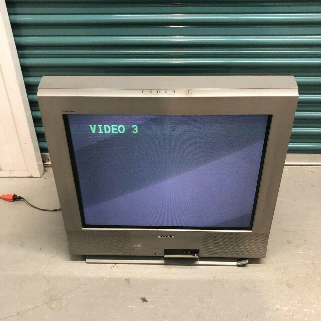 retro gaming sony kv-27fs12 trinitron color crt tv - in excellent condition