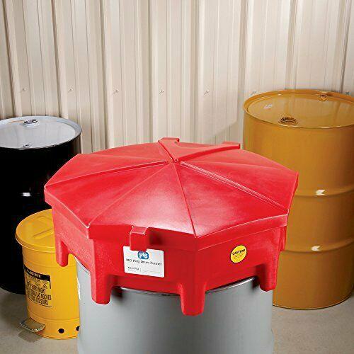 Pig Poly Drum Funnel | Hinged Lid | For 55 Gal Tight-Head Steel & Poly Dr...