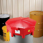 Pig Poly Drum Funnel | Hinged Lid | For 55 Gal Tight-Head Steel & Poly Dr...