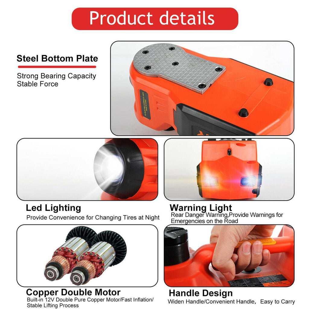 Electric Car Jack Lift 5 Ton 12V Hydraulic  Floor Jack with Impact Wrench Set