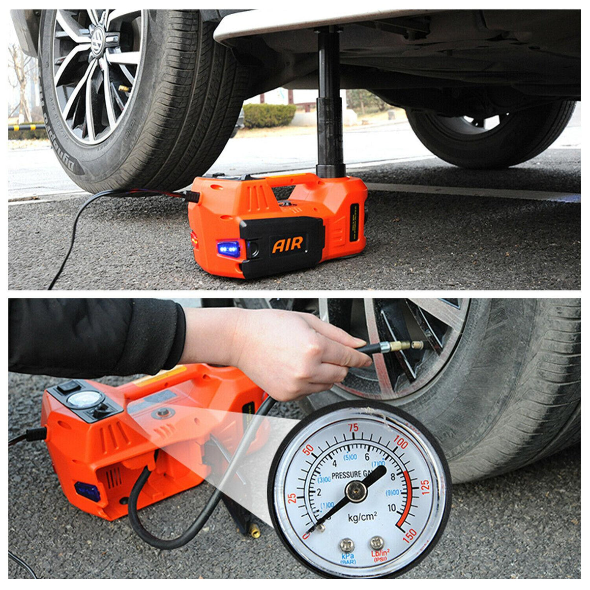 Electric Car Jack Lift 5 Ton 12V Hydraulic  Floor Jack with Impact Wrench Set