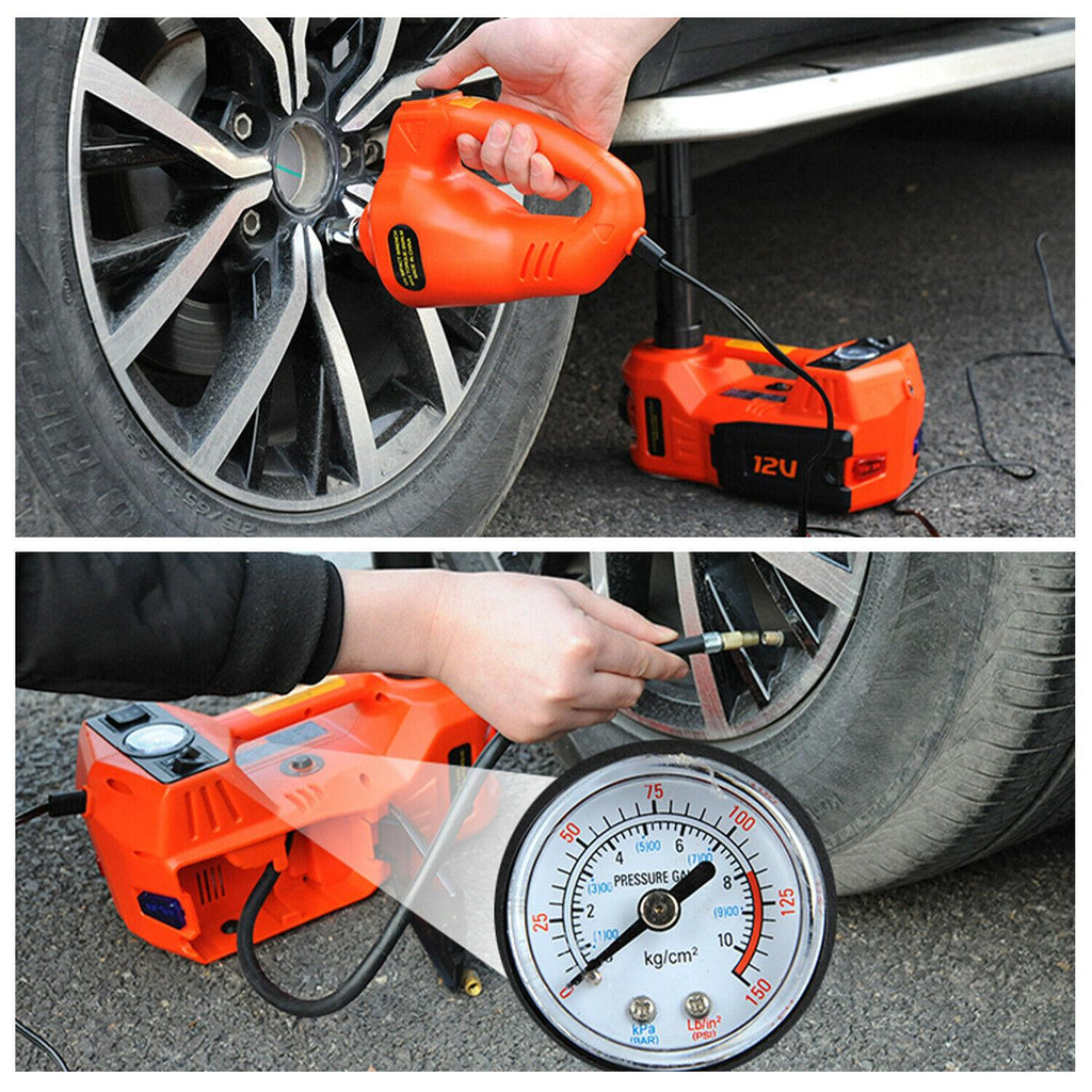 Electric Car Jack Lift 5 Ton 12V Hydraulic  Floor Jack with Impact Wrench Set