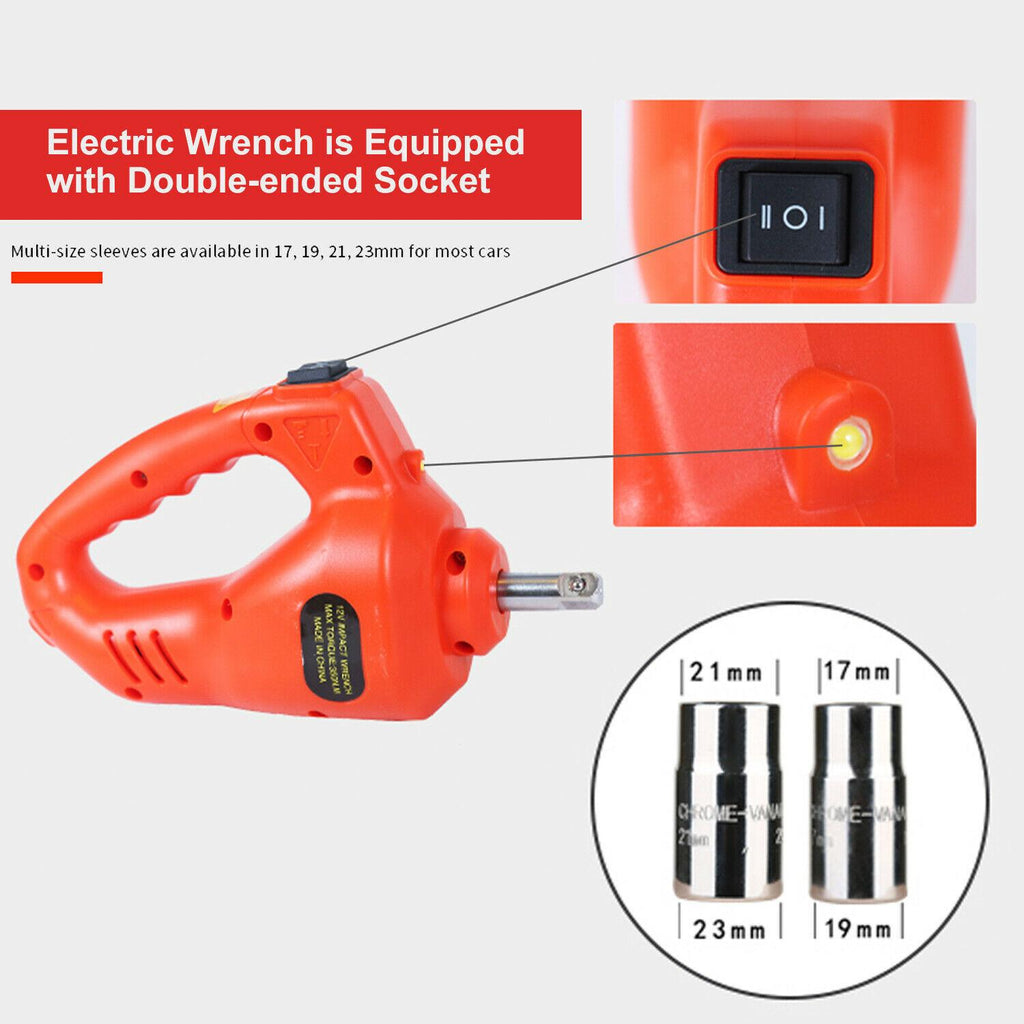Electric Car Jack Lift 5 Ton 12V Hydraulic  Floor Jack with Impact Wrench Set