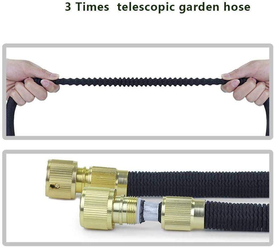 Garden Hose Pipe Expandab Watering Hose Lightweight 3 Times Expanding Garden Watering System (Color:Black,Size:50ft) BJY969 (Color : Black, Size : 100ft)