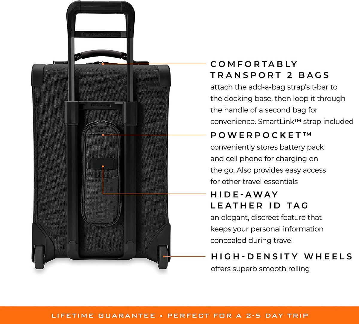 Baseline Uprights, Black, Essential 2-Wheel Carry-On