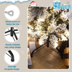 7.5 ft. Christmas Tree White Flocked Pencil Artificial Tree with LED Lights