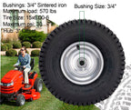 15x6.00-6 Lawn Mower Tire and Wheel Front Tire Compatible with    Riding Mowers Lawn Tractors