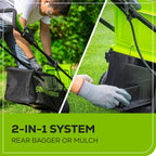 24V 13“ Brushless Cordless Lawn Mower with 4.0Ah Battery &amp; Charger,Maintenance-Push Mower with 2-in-1 Mulch/Bag