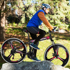 Hotwon Unisex 26in Folding Mountain Bike s 21 Speed Bicycle Full Suspension MTB Bikes,Red
