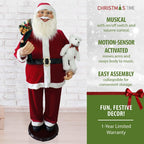 58 in. Christmas Dancing Santa Claus with Teddy Bear