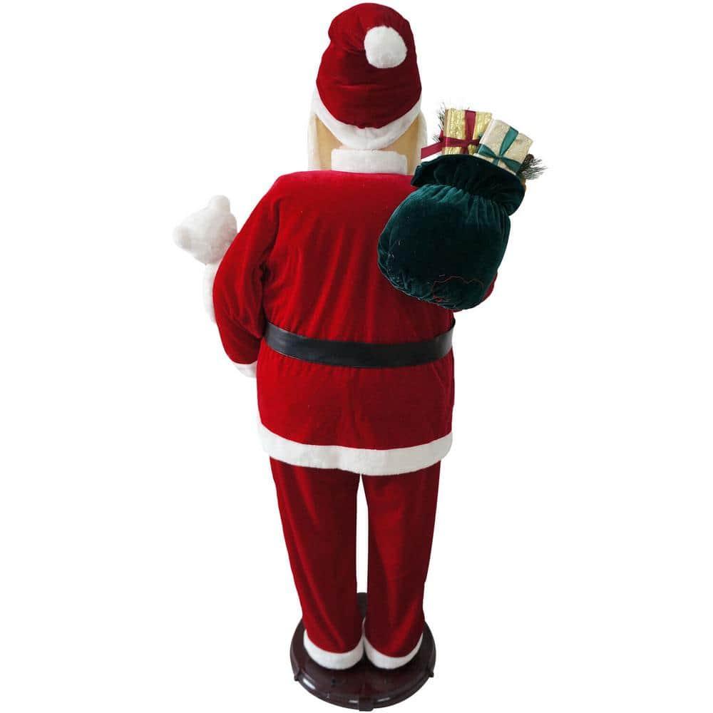 58 in. Christmas Dancing Santa Claus with Teddy Bear