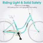 Hugncmy 26" Beach Cruiser Bike, Ladies Classic Retro Bicycle Commuter Bike, Single Speed Bicycle for Woman