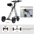 TopMate ES31 Foldable Electric Scooter Mini Tricycle, Electric Mobility Scooter with Reverse Function and Screen Display, Key Switch and 3 speeds Folding Electric Trike, Lightweight Scooter for Travel