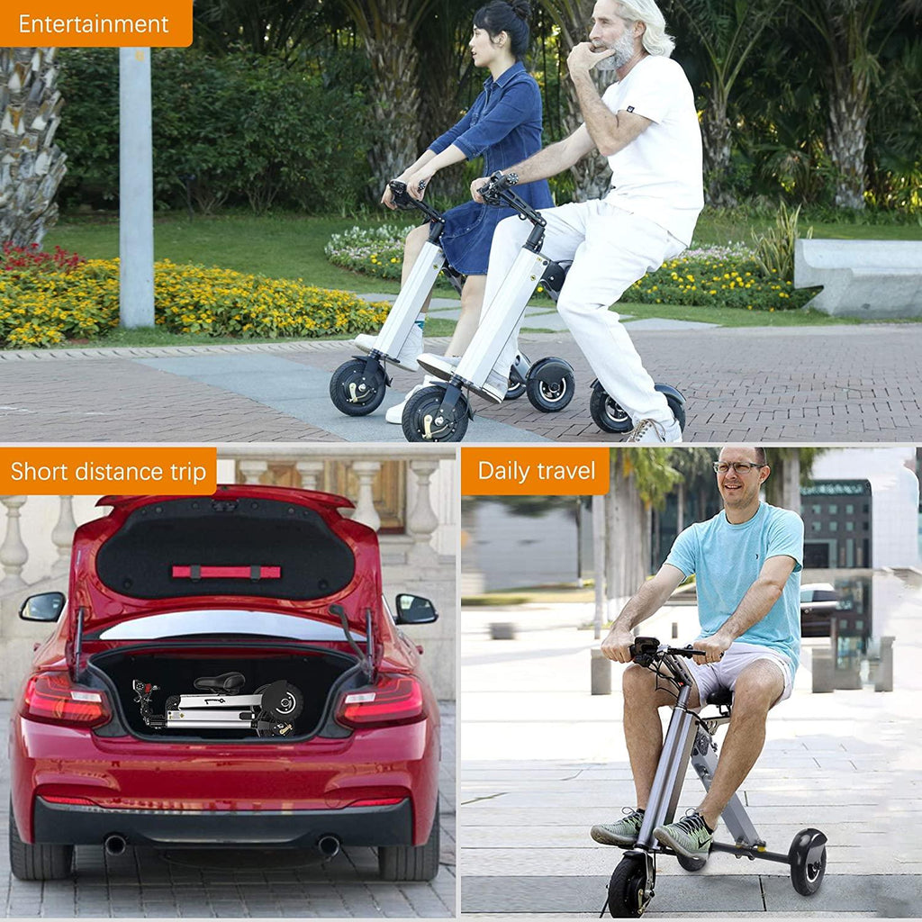 TopMate ES31 Foldable Electric Scooter Mini Tricycle, Electric Mobility Scooter with Reverse Function and Screen Display, Key Switch and 3 speeds Folding Electric Trike, Lightweight Scooter for Travel