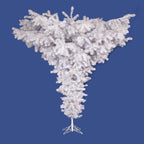 Joedot 7.5' Pre-Lit Crystal White Spruce Artificial Upside Down Christmas Tree - Clear