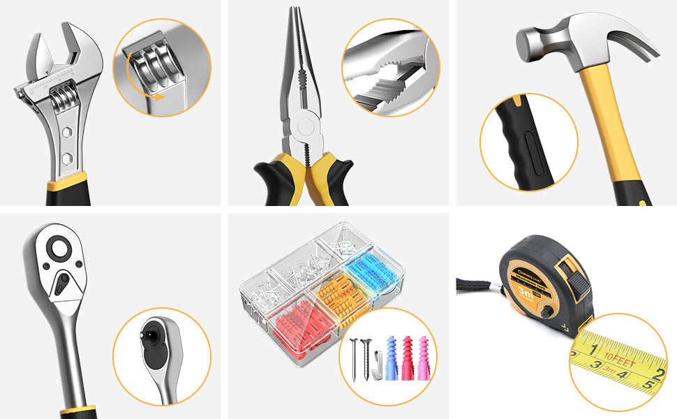 328 Piece Tool Kit for Home,Hand Repair Tool Set,Toolbox StoraCase with Drawer,General Household/Auto Tool Kit,Perfect for Homeowner, DIY, Handyman