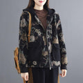 winter hooded thick warm cotton denim coat