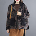 winter hooded thick warm cotton denim coat