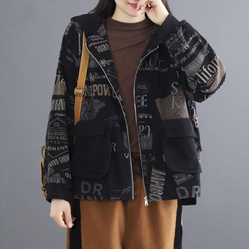 winter hooded thick warm cotton denim coat