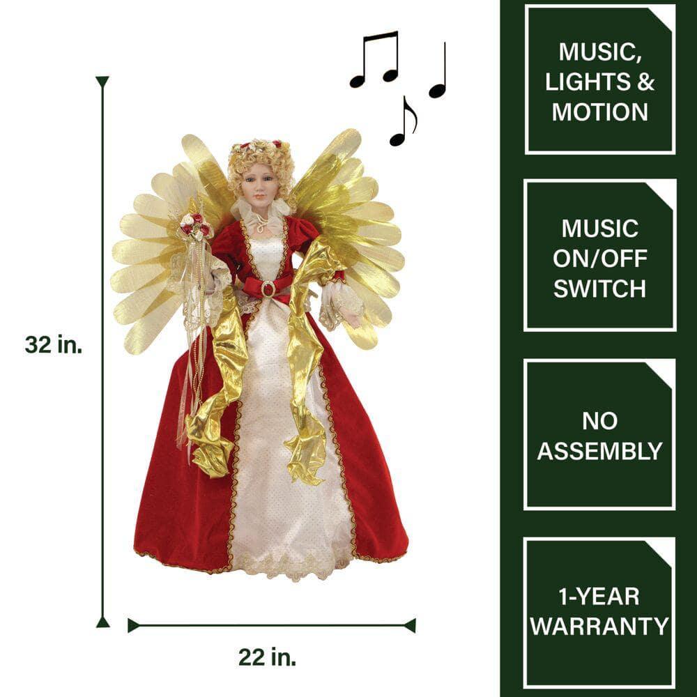 32 in. Christmas Angel Figurine with Music and Lights