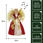 32 in. Christmas Angel Figurine with Music and Lights
