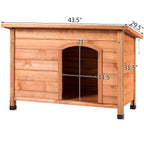 Tangkula Dog House, Outdoor Weather-Resistant Wooden Log Cabin, Home Pet Furniture, Pet House with Adjustable Feet &amp; Removable Floor, Pet Dog House