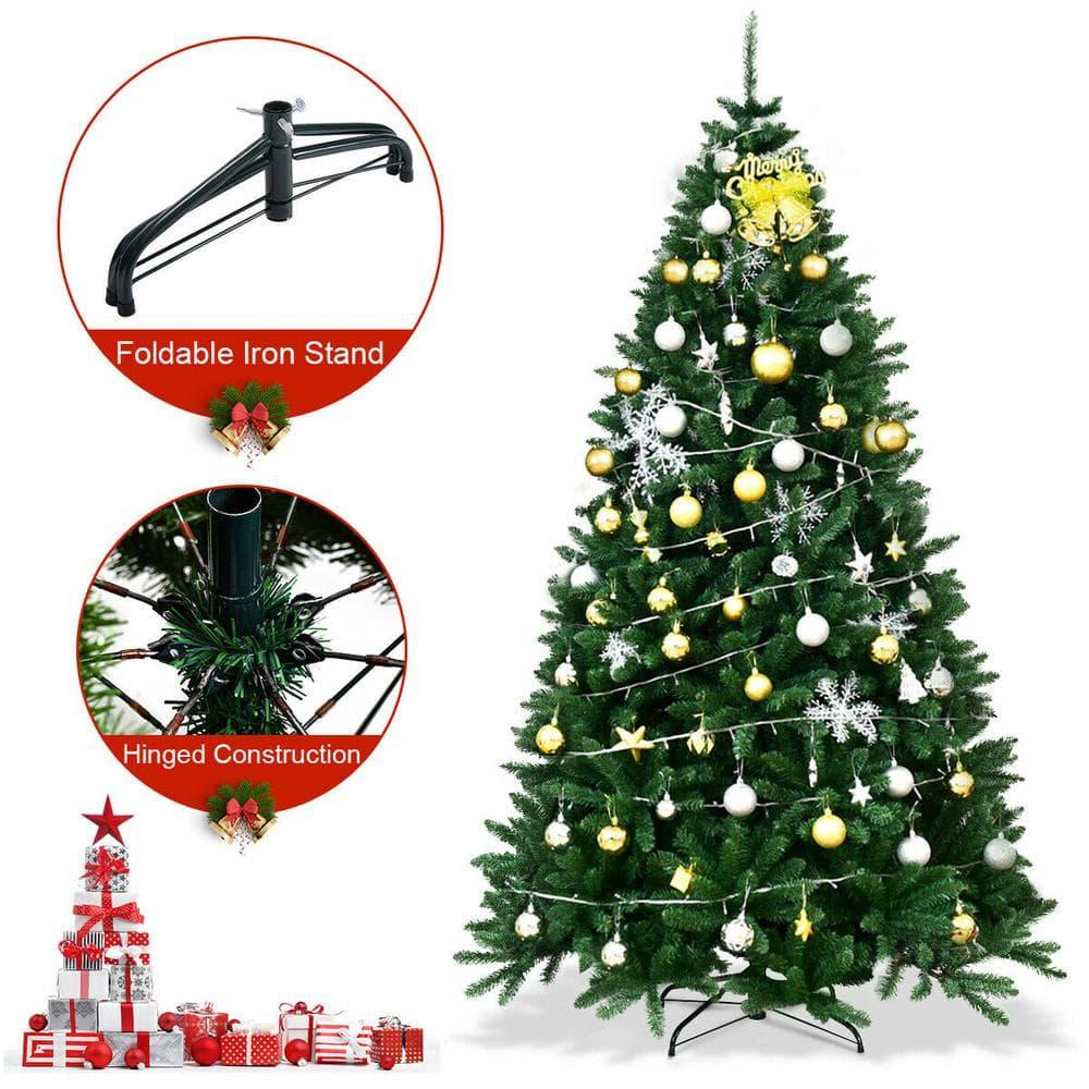 7.5 ft. Unlit Douglas Full Fir Hinged Artificial Christmas Tree with 2254-Tips