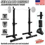 Max Load 550Lbs Pair of Adjustable 40"-66" Rack Sturdy Steel Squat Barbell Bench Press Stands Gym/Home Gym Portable Dumbbell Racks Stands (one Pair/Two pcs)