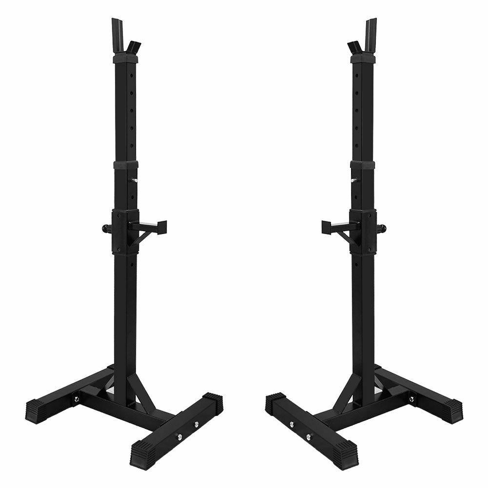 Max Load 550Lbs Pair of Adjustable 40"-66" Rack Sturdy Steel Squat Barbell Bench Press Stands Gym/Home Gym Portable Dumbbell Racks Stands (one Pair/Two pcs)