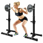 Max Load 550Lbs Pair of Adjustable 40"-66" Rack Sturdy Steel Squat Barbell Bench Press Stands Gym/Home Gym Portable Dumbbell Racks Stands (one Pair/Two pcs)