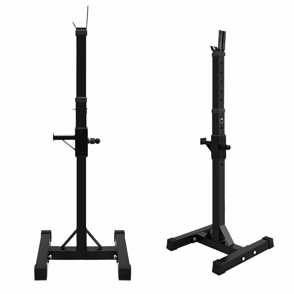 Max Load 550Lbs Pair of Adjustable 40"-66" Rack Sturdy Steel Squat Barbell Bench Press Stands Gym/Home Gym Portable Dumbbell Racks Stands (one Pair/Two pcs)