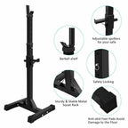Max Load 550Lbs Pair of Adjustable 40"-66" Rack Sturdy Steel Squat Barbell Bench Press Stands Gym/Home Gym Portable Dumbbell Racks Stands (one Pair/Two pcs)