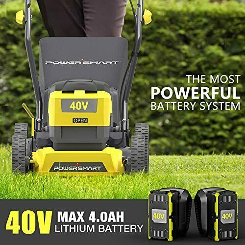 PowerSmart Lawn Mower, 17-inch Push Cordless Lawn Mower, 40V 4Ah Electric Powere
