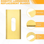 36-Pack Robotic Lawnmower Replacement Blades, 35x18x0.6mm  Steel Robotic Lawn Mower Accessories with Screws for Outdoor, Robust Mowing Spare Parts Blades [Gold Tone]