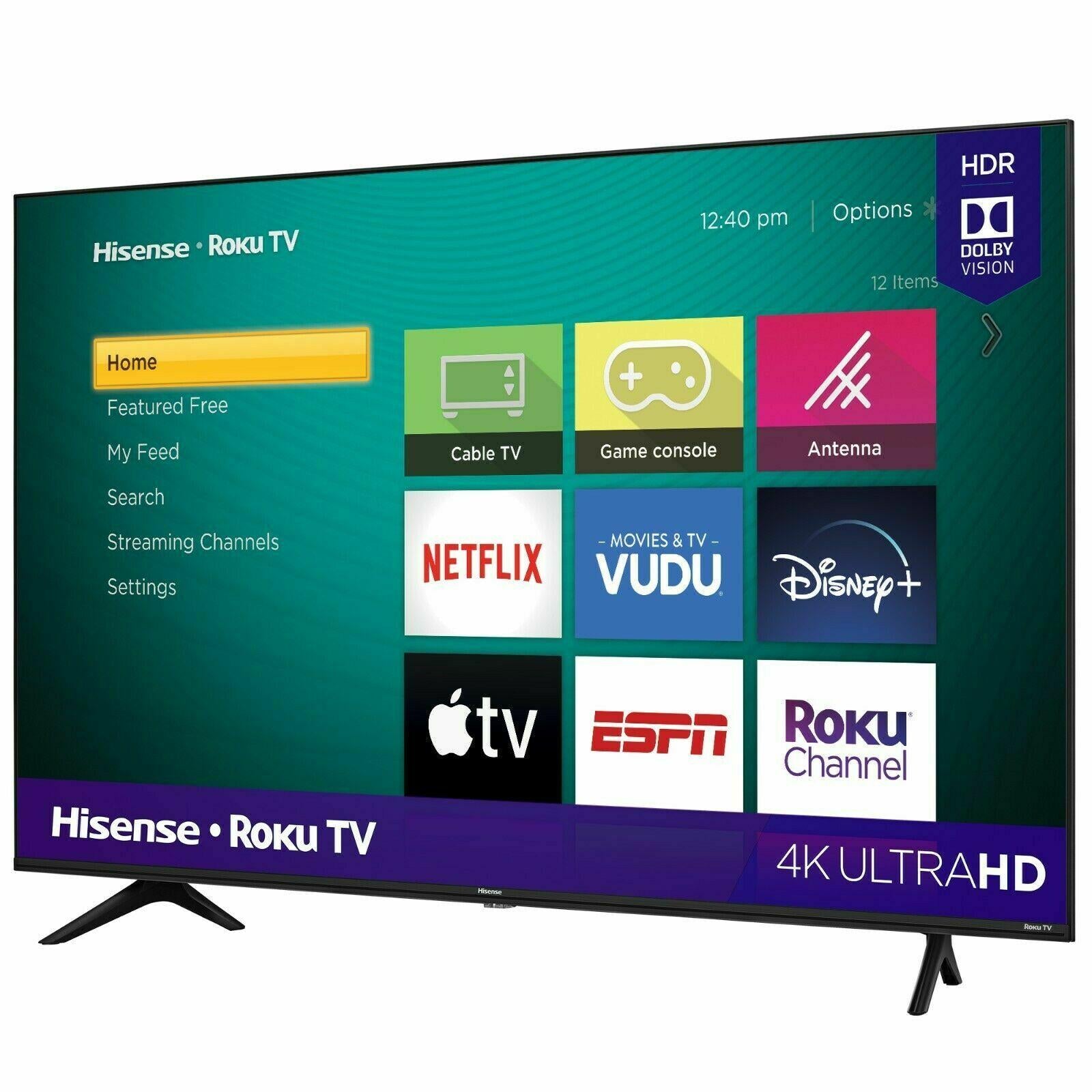 hisense 58" in 4k led smart tv roku dolby vision hdr