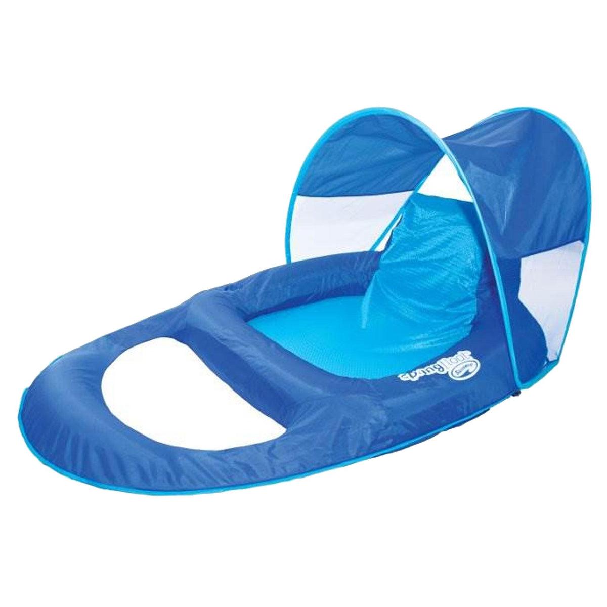 SwimWays Spring Float Recliner Pool Lounge Chair w/ Sun Canopy (4-Pack)