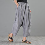 babakud  summer new linen retro casual loose pants